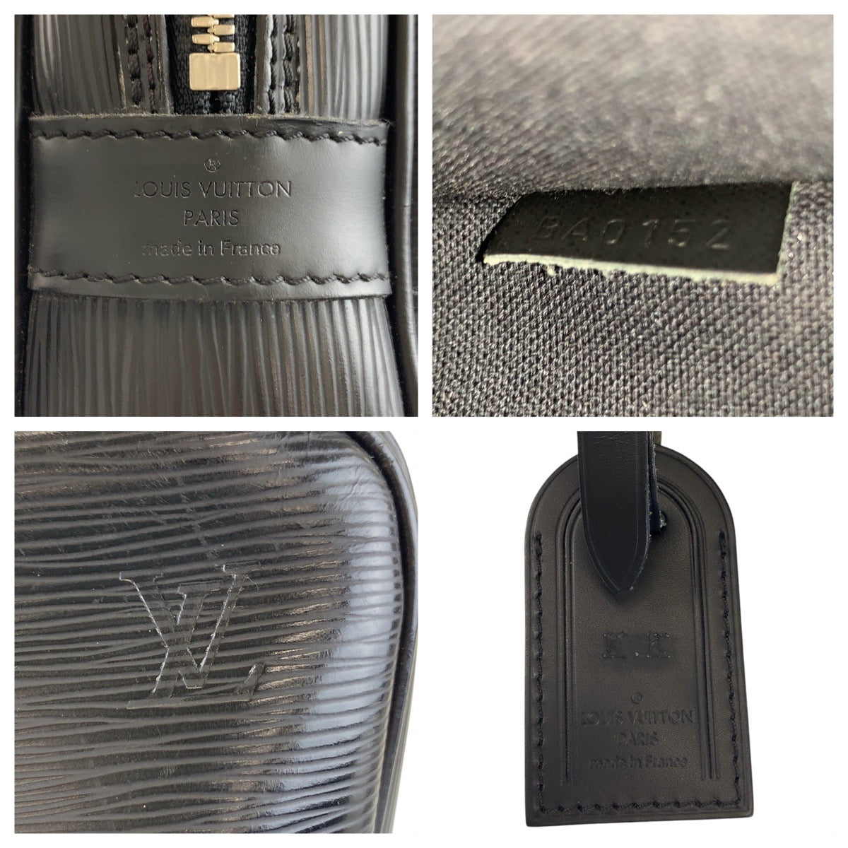 LOUIS VUITTON Business bag M59162 leather Noir Black SilverMetal Business bag briefcase Epi Porte Documan Voyagej mens