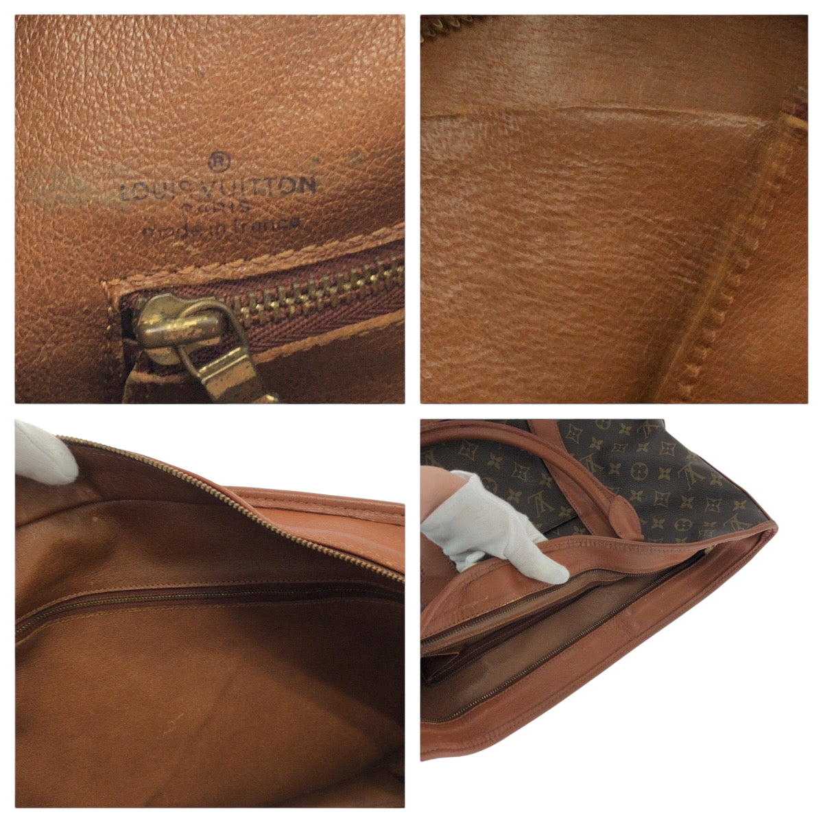 LOUIS VUITTON Tote Bag M42425 PVC Brown Gold Metal Tote Bag Shoulder Bag Monogram Weekend PM Women