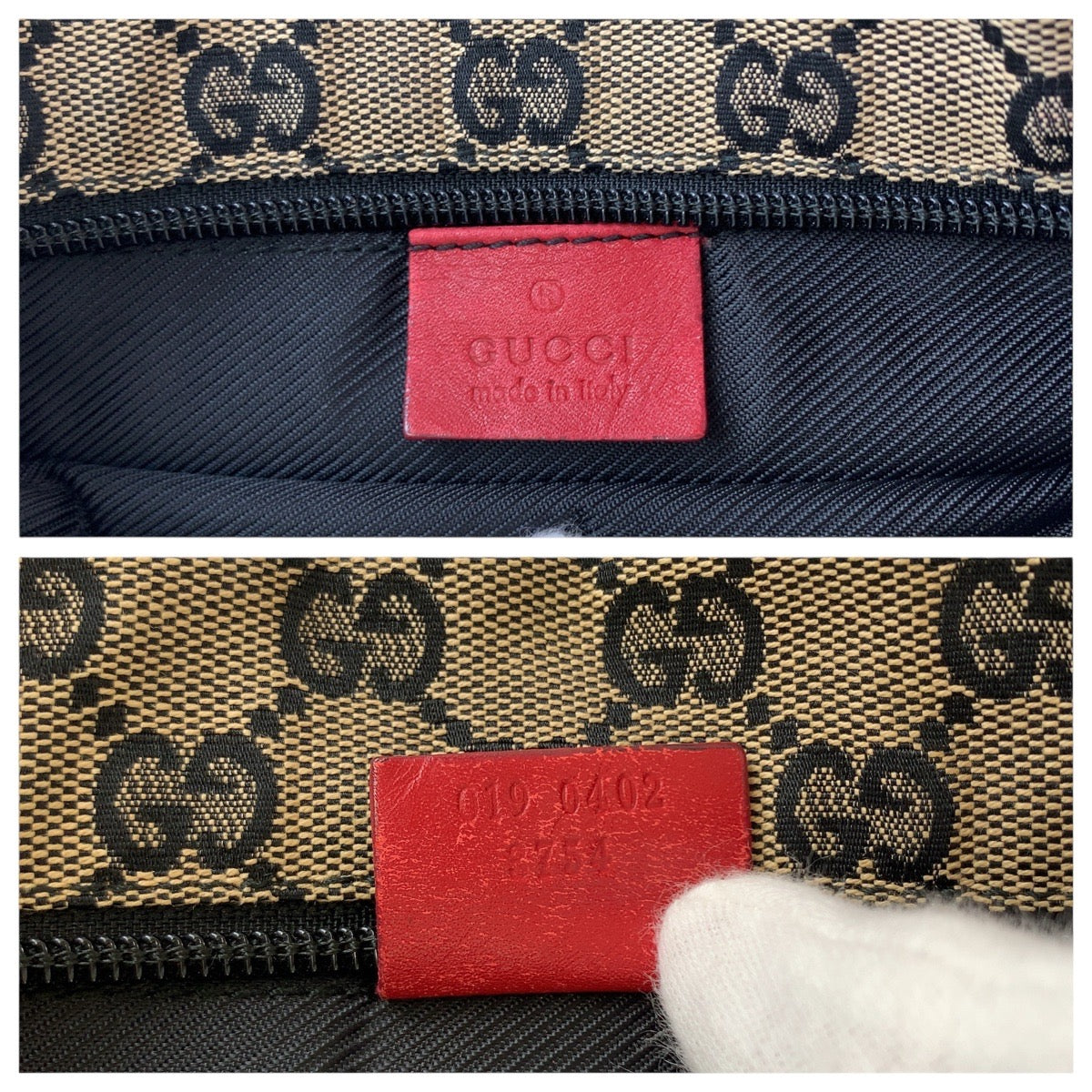 GUCCI Tote Bag 019 0402 GG canvas, leather Red Silver Metal Tote Bag Shoulder Bag Women