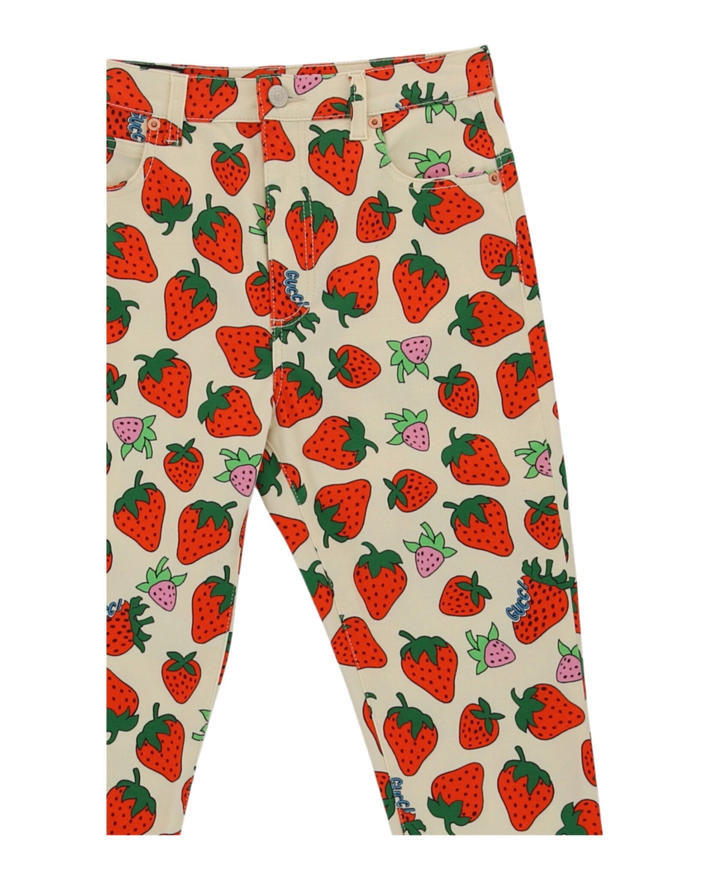 Gucci Womens Strawberry Skinny Leg Pants
