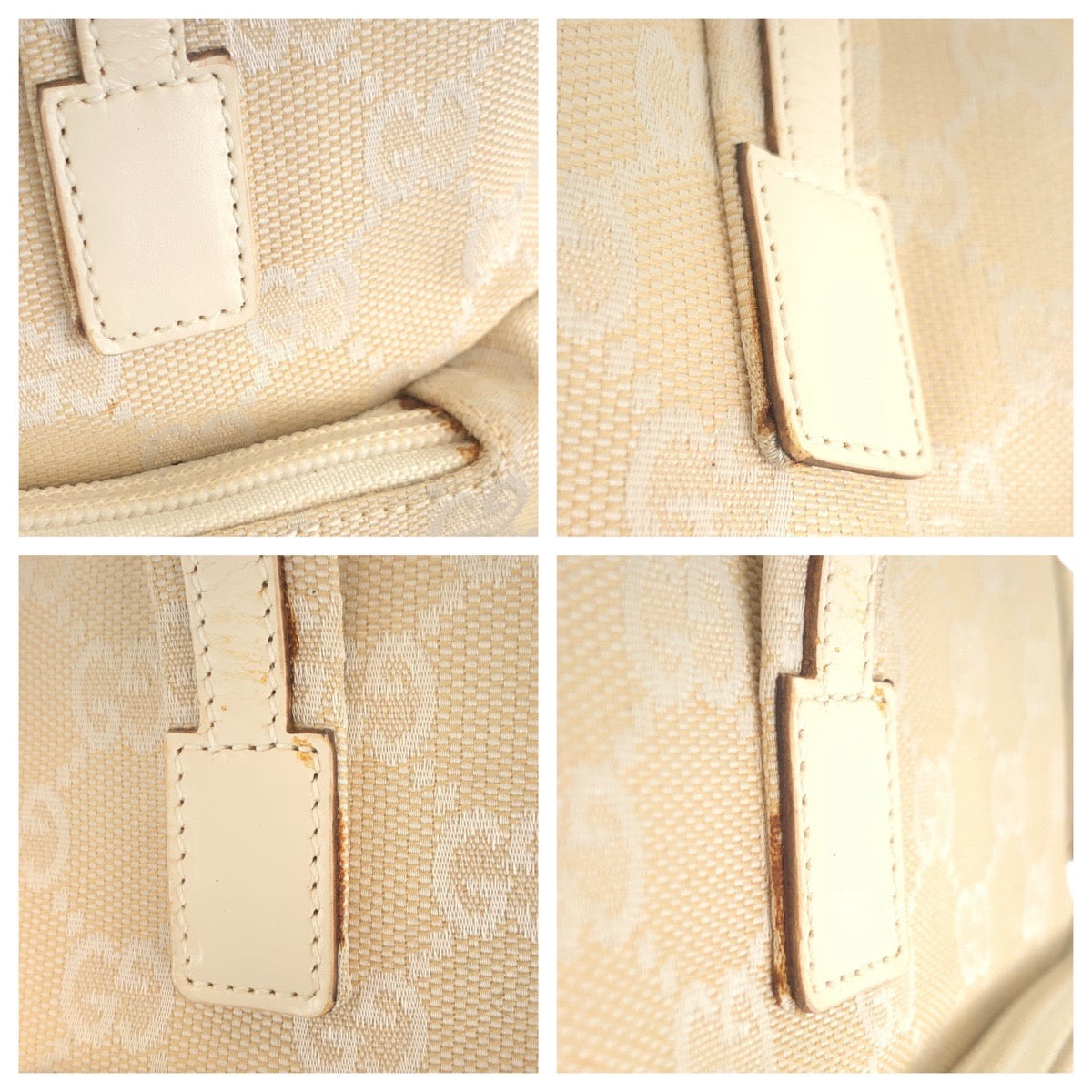 GUCCI Tote Bag 002.1079 GG canvas Beige Ivory Tote Bag handbag Women