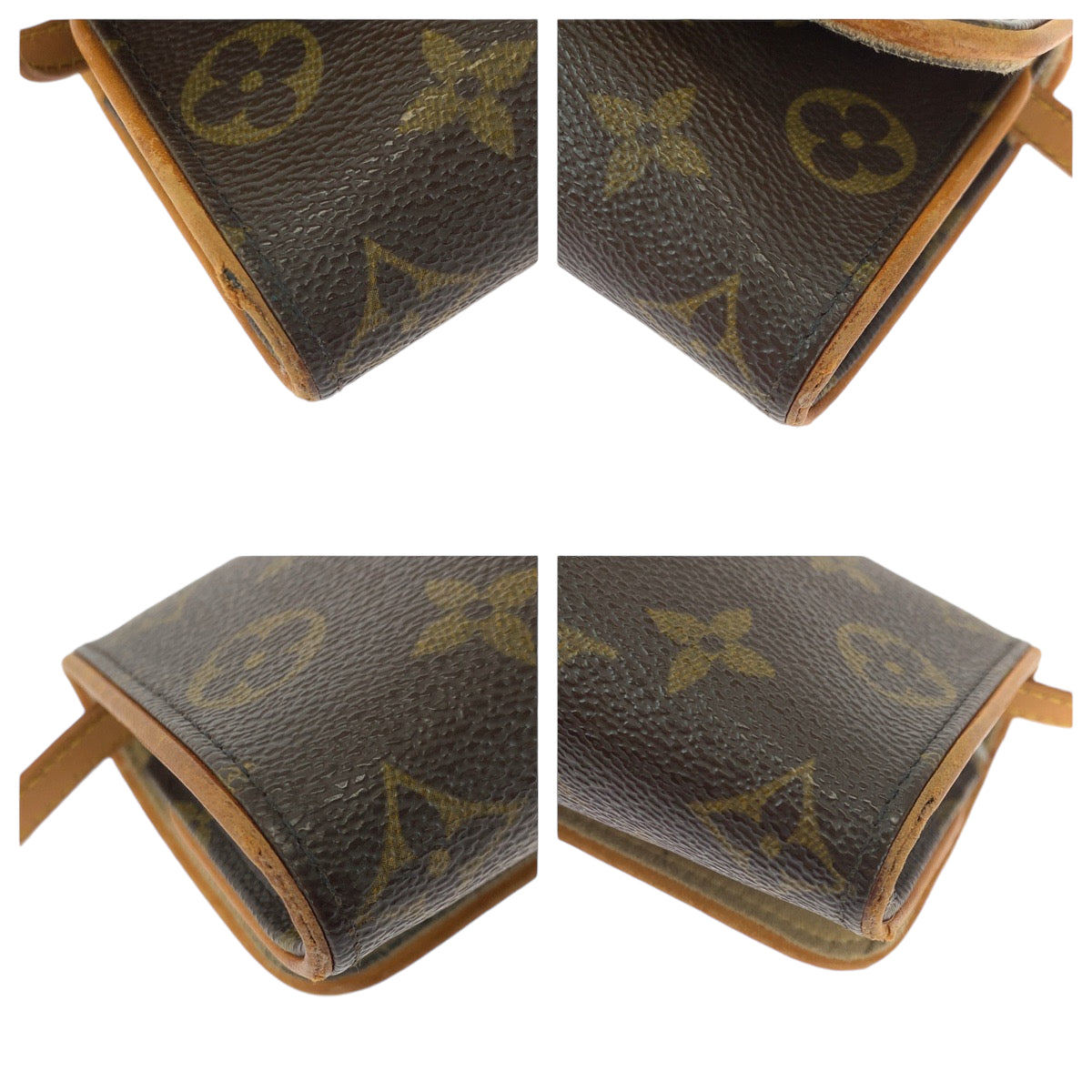 LOUIS VUITTON Shoulder Bag M51854 PVC Brown Gold Metal Shoulder Bag pochette Monogram Pochette Twin PM Women