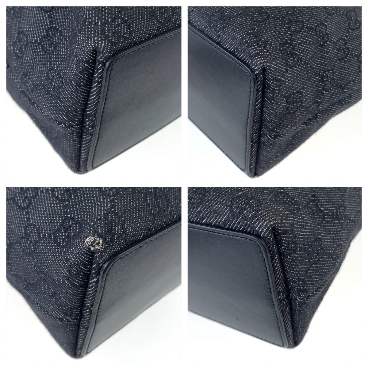 GUCCI Tote Bag 31244 GG canvas Black Silver Metal Tote Bag Shoulder Bag GG pattern Women
