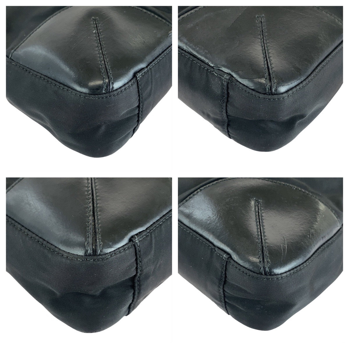 PRADA Tote Bag Nylon Black SilverMetal Tote Bag Shoulder Bag Test Triangle With logo Women