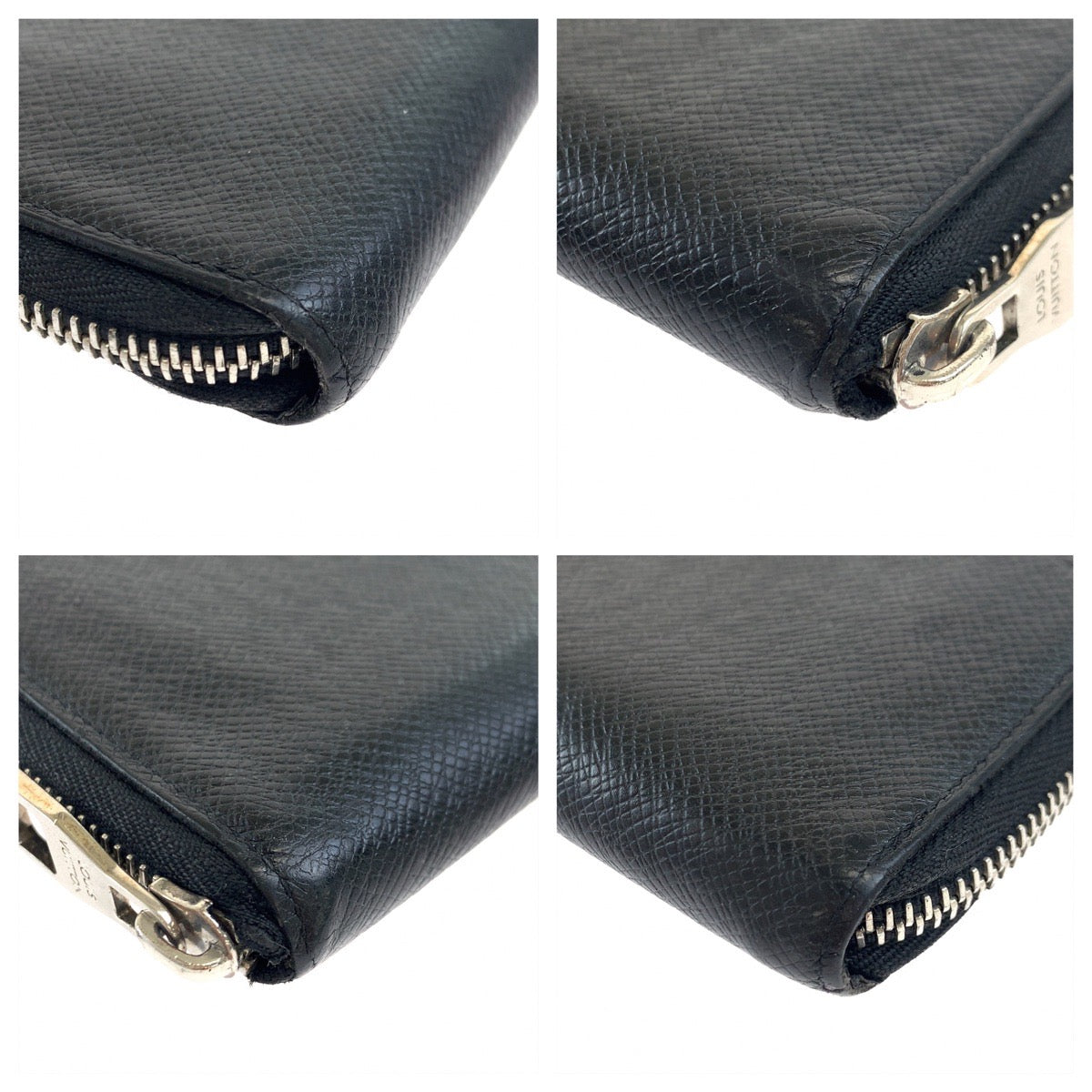 LOUIS VUITTON Long Wallet Purse M30503 leather black Long Wallet Purse Zip Around Taiga Zippy Wallet Vertical mens