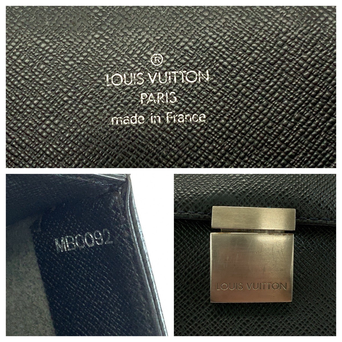 LOUIS VUITTON Business bag M30772 Taiga Ardoise Black SilverMetal Business bag handbag Taiga Angara mens