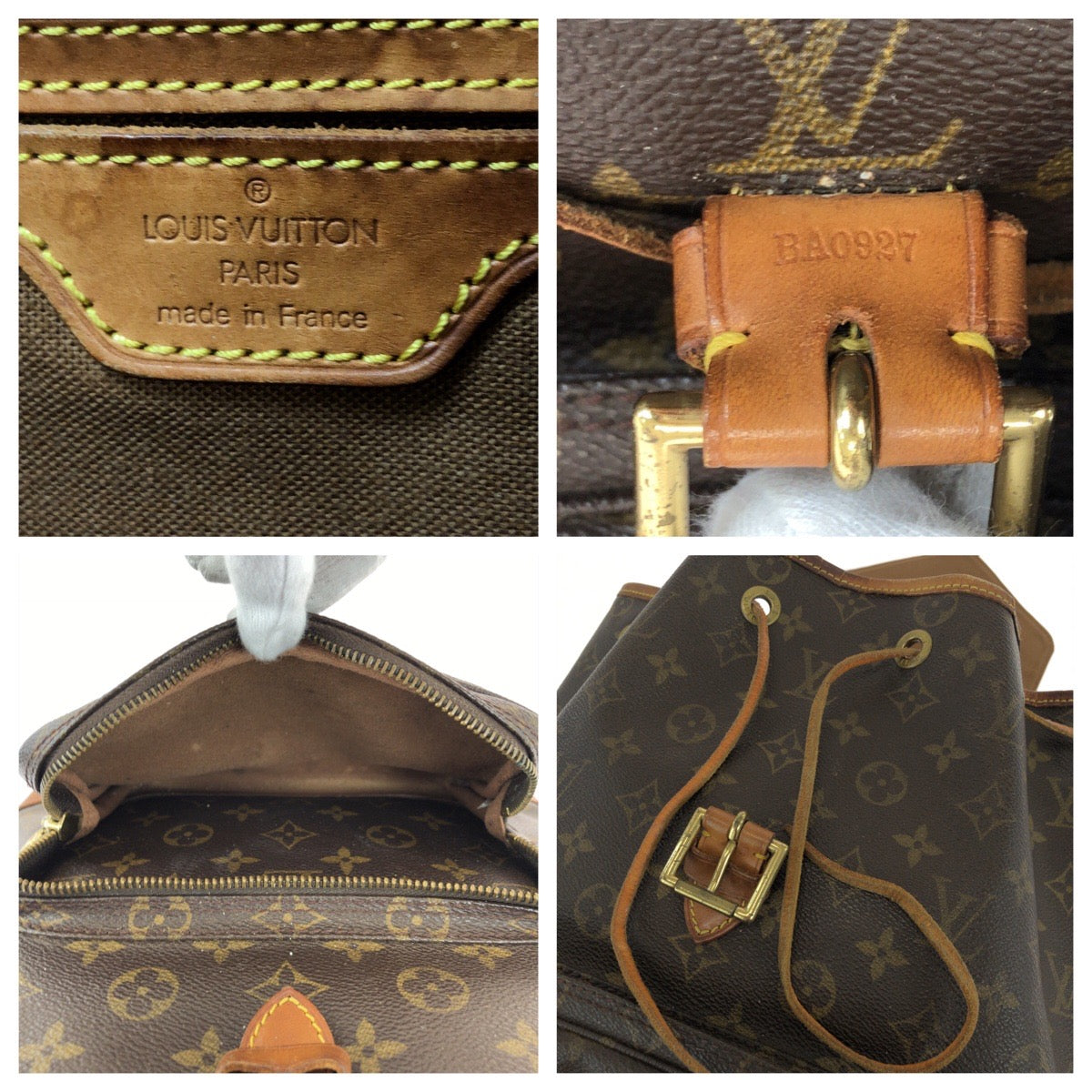 LOUIS VUITTON Backpack M51135 PVC Brown Gold Metal Monogram MontsourisGM