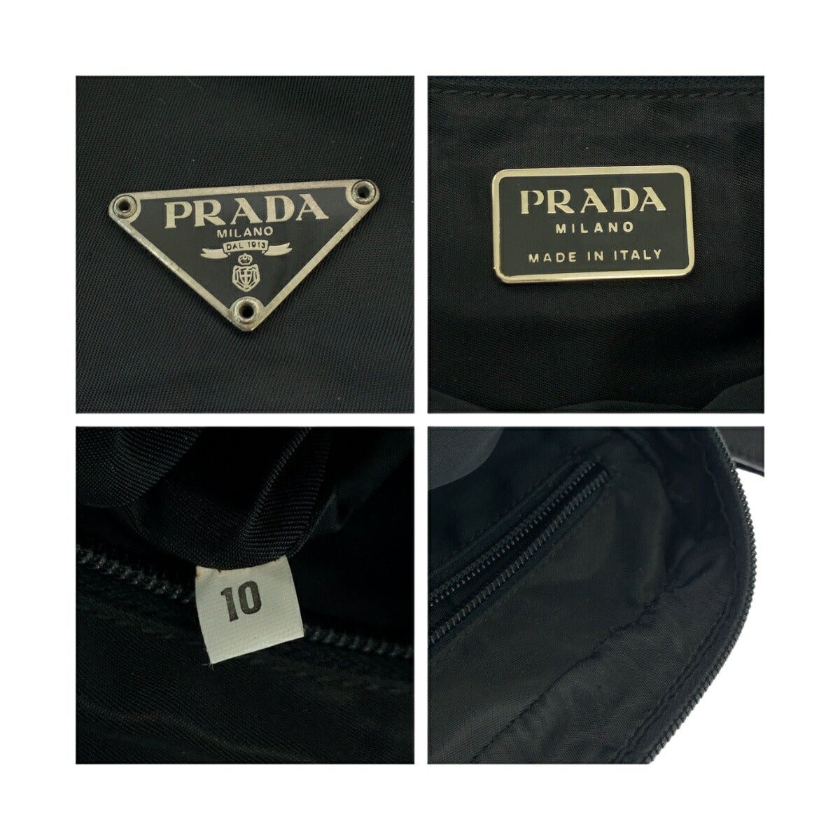 Prada Tessuto Triangle Logo Plate Nylon Shoulder Bag