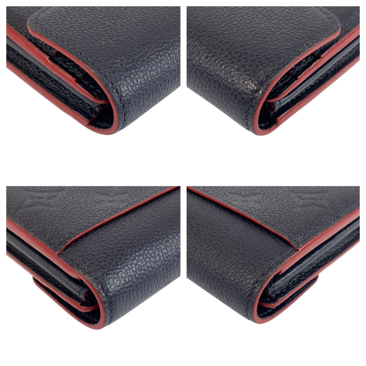 LOUIS VUITTON Long Wallet Purse M62125 leather Navy Gold Metal Long Wallet Purse Monogram Unplant Portefeuille Sarah Women