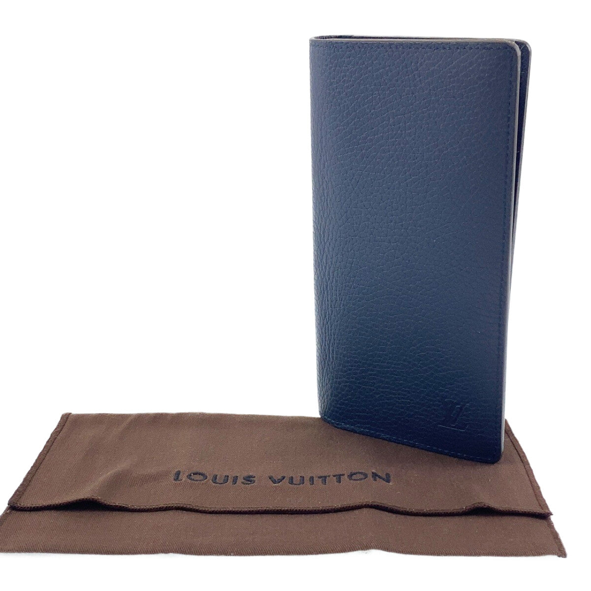 LOUIS VUITTON Long Wallet Purse M58818 leather Navy Taurillon Clemence Leather Portefeuille Braza