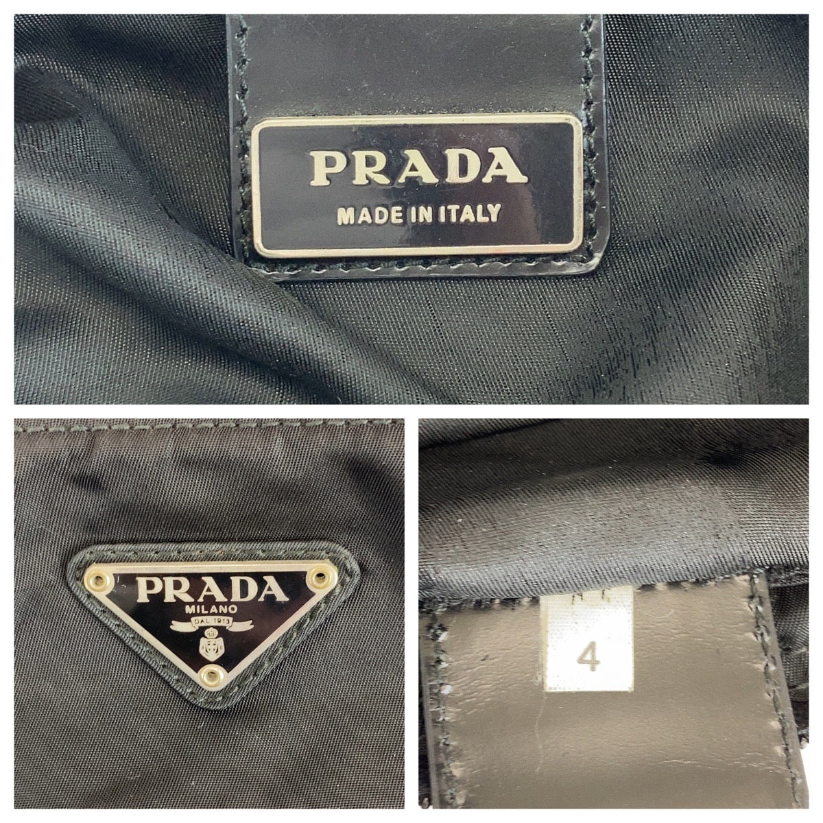 Prada Tessuto Triangle Logo Plate Nylon Shoulder Bag