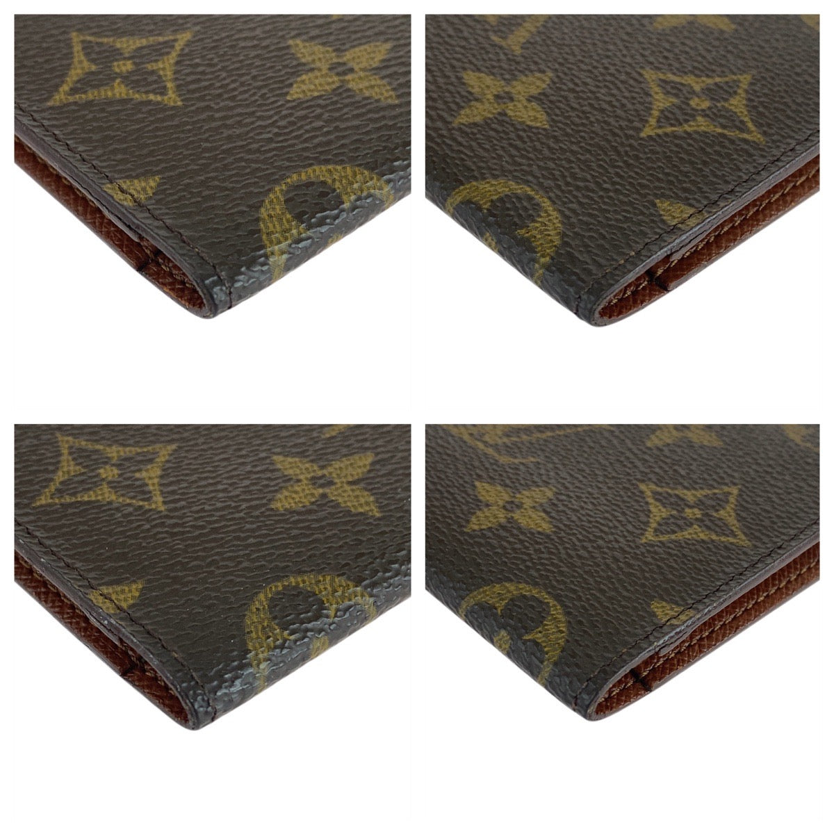 LOUIS VUITTON Pass case M60533 PVC Brown Monogram Porte Cartes Vertical