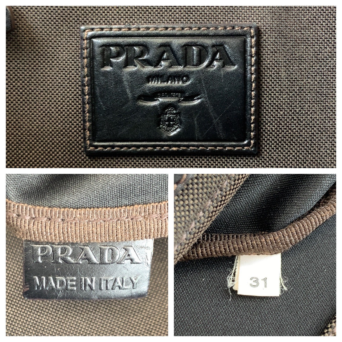 Prada Logo Jacquard Canvas/Leather 2way Bag