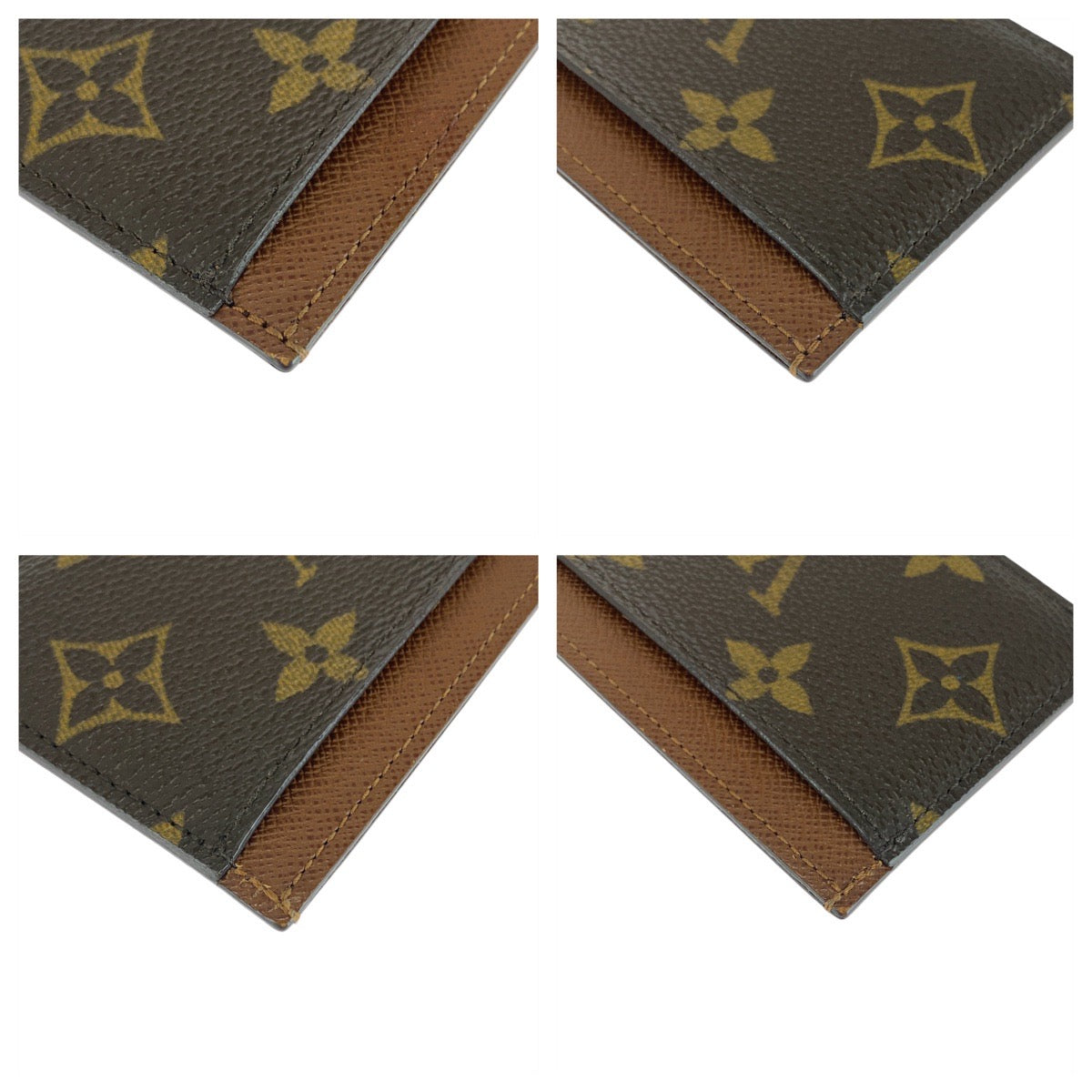LOUIS VUITTON Card Case M61733 PVC Brown Monogram Porte Cartes Simple
