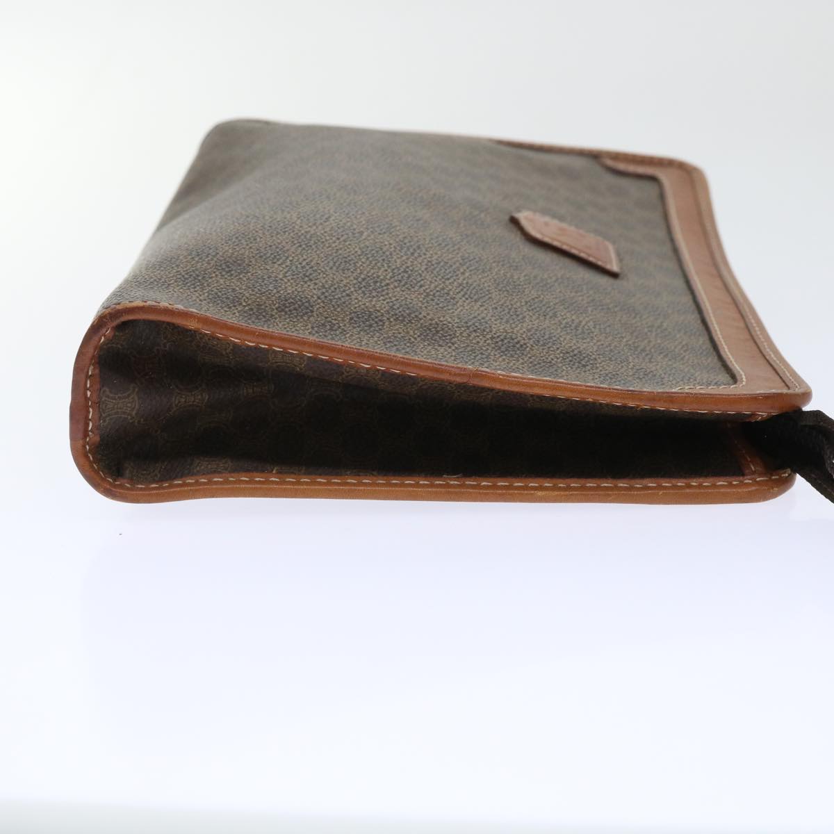 Luxury CELINE Macadam Canvas Clutch Bag PVC Leather Brown 50615