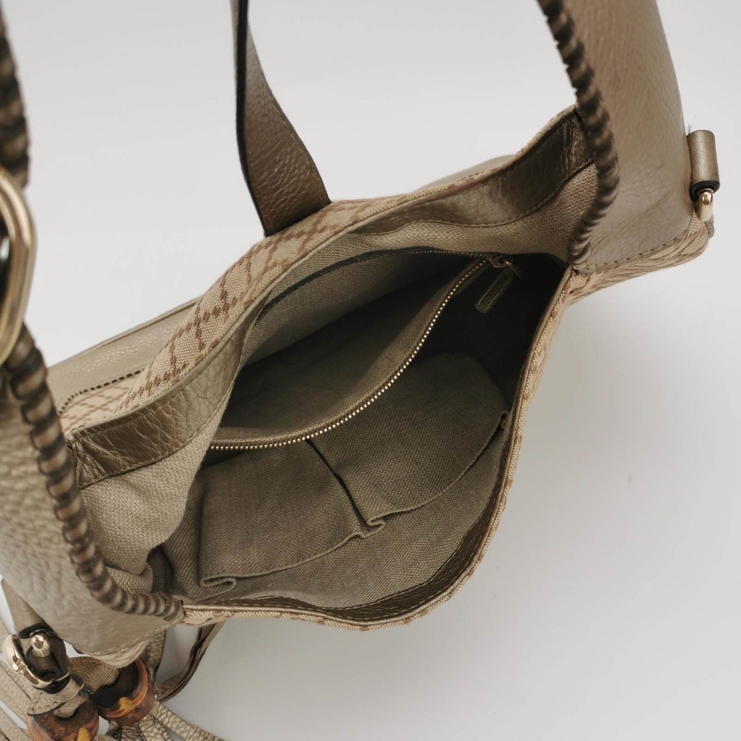 Gucci Jackie 1961 Soft Monogram Canvas and Leather Bag Medium