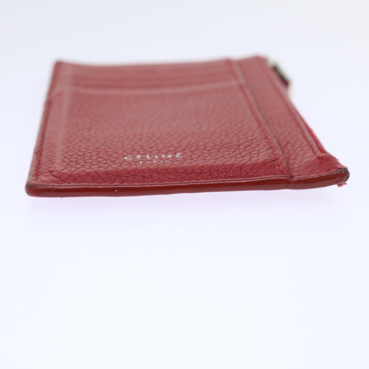 Luxury CELINE Coin Purse Leather Red 50848