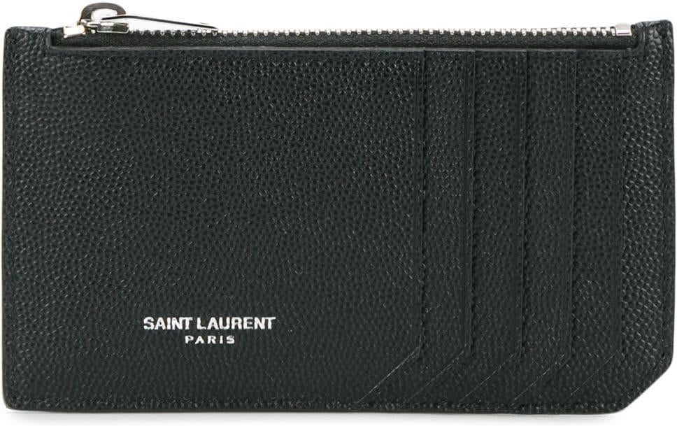 Luxury Saint Laurent Trending 2025 Men's Leather Card Holder in Black | 609362BTY0N
