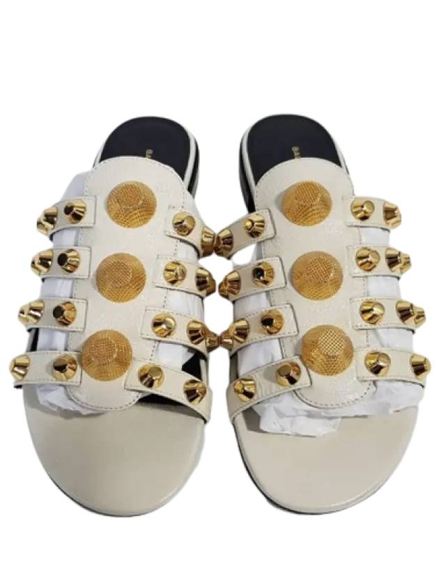 Luxury Balenciaga Trending 2026 Stud Strap Slippers White