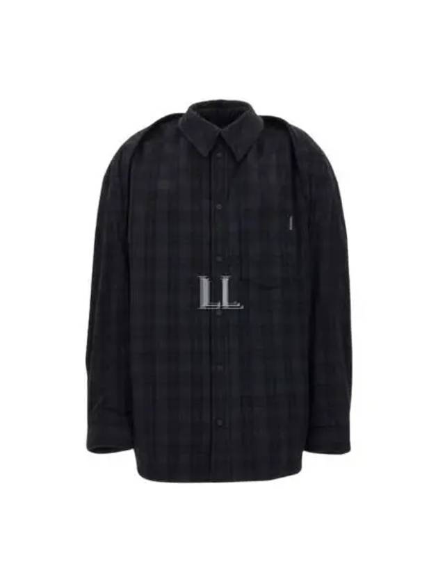 Luxury Balenciaga Trending 2026 Checked Pattern Long Sleeve Shirt Grey