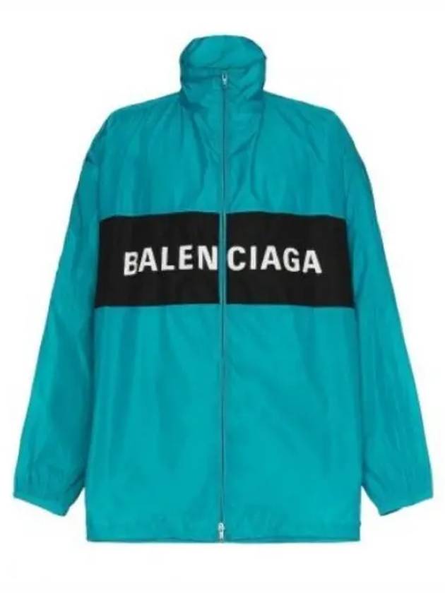 Luxury Balenciaga Trending 2026 Logo Print Nylon Windbreaker Blue