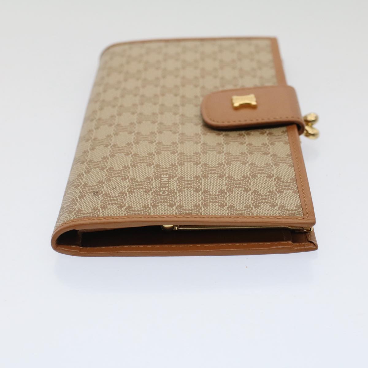 Luxury CELINE Macadam Canvas Long Wallet Beige 51307