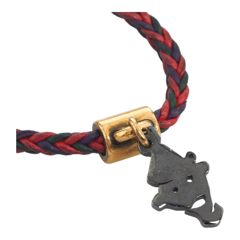 Louis Vuitton Bracelet MP234E Red Black Gold Leather Louis Vuitton