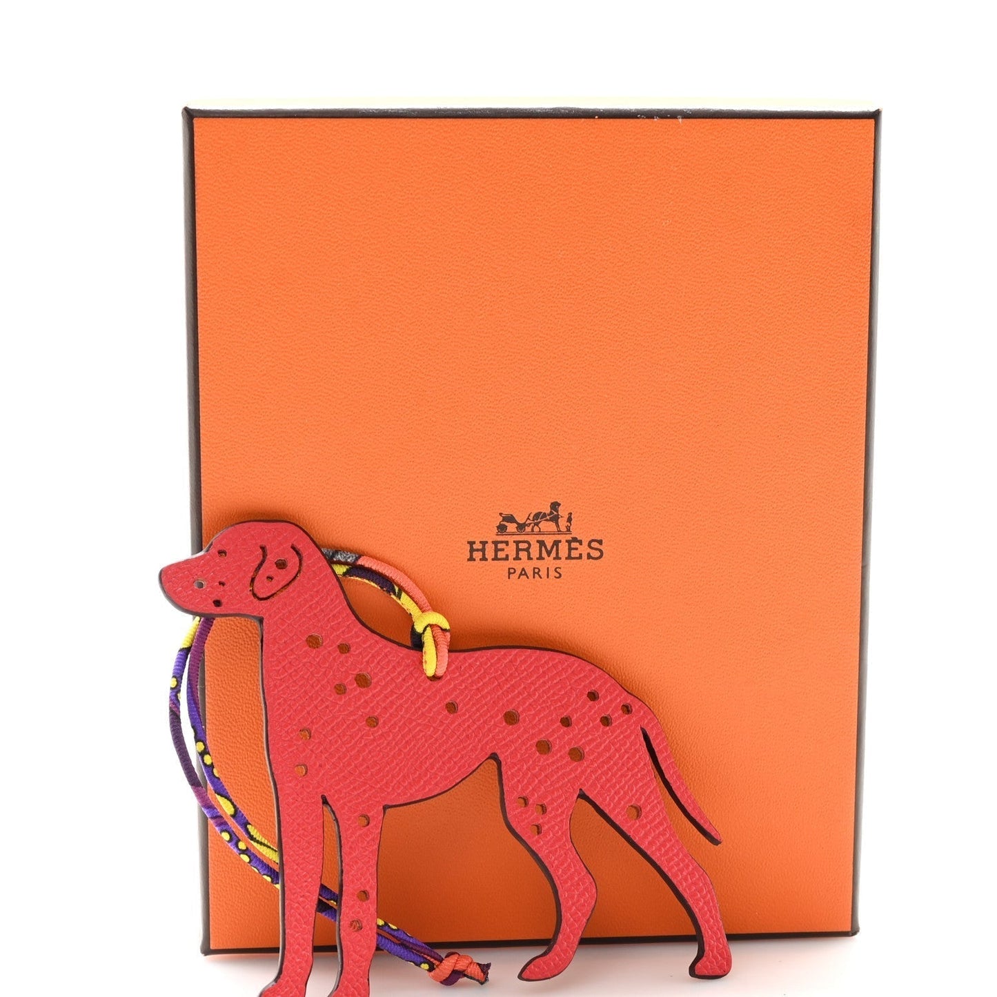 Hermes Epsom Togo Petit H Dalmatian Bag Charm GM