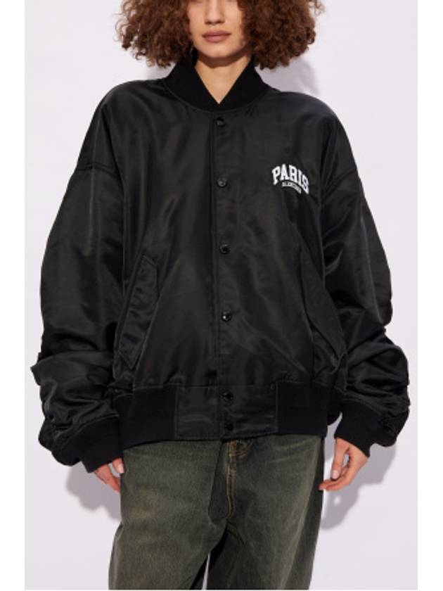 Luxury Balenciaga Trending 2026 Paris Oversized Bomber Jacket Black