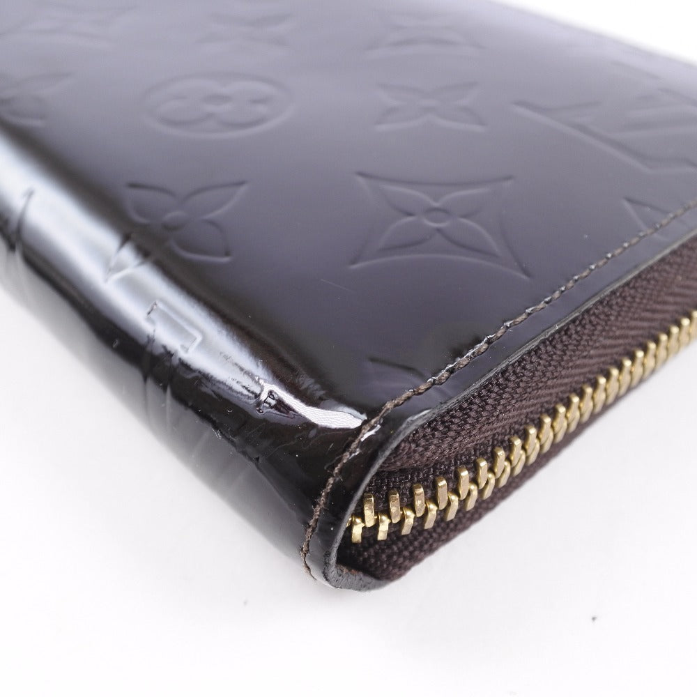LOUIS VUITTON Long Wallet Purse M93522 Monogram Vernis wine-red Zip Around Zippy wallet unisex(Unisex)
