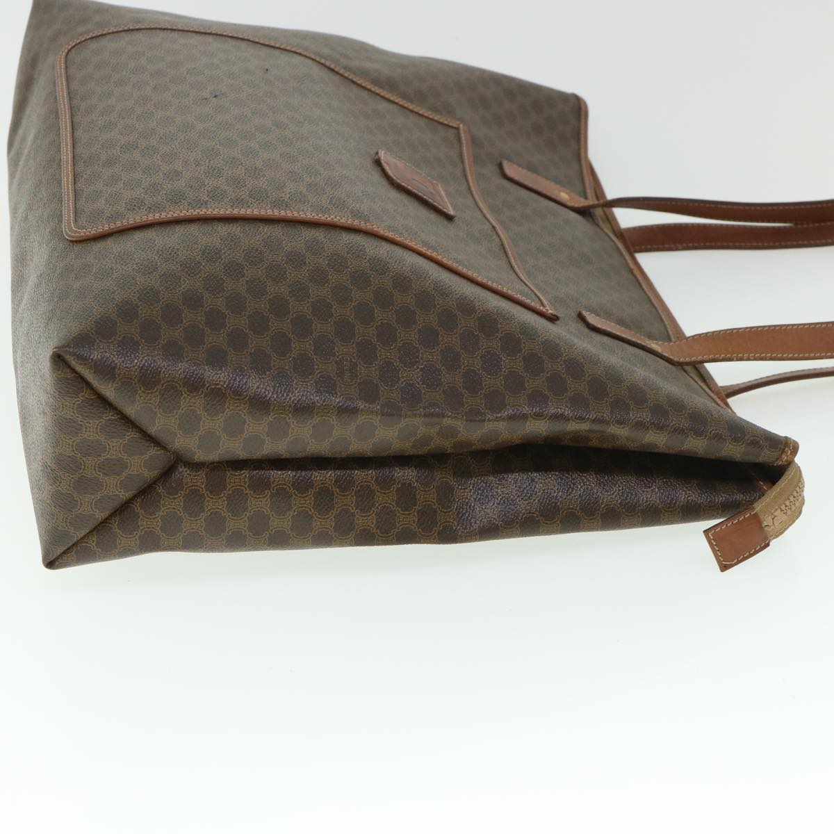 Luxury CELINE Macadam Canvas Shoulder Bag PVC Leather Brown 54121