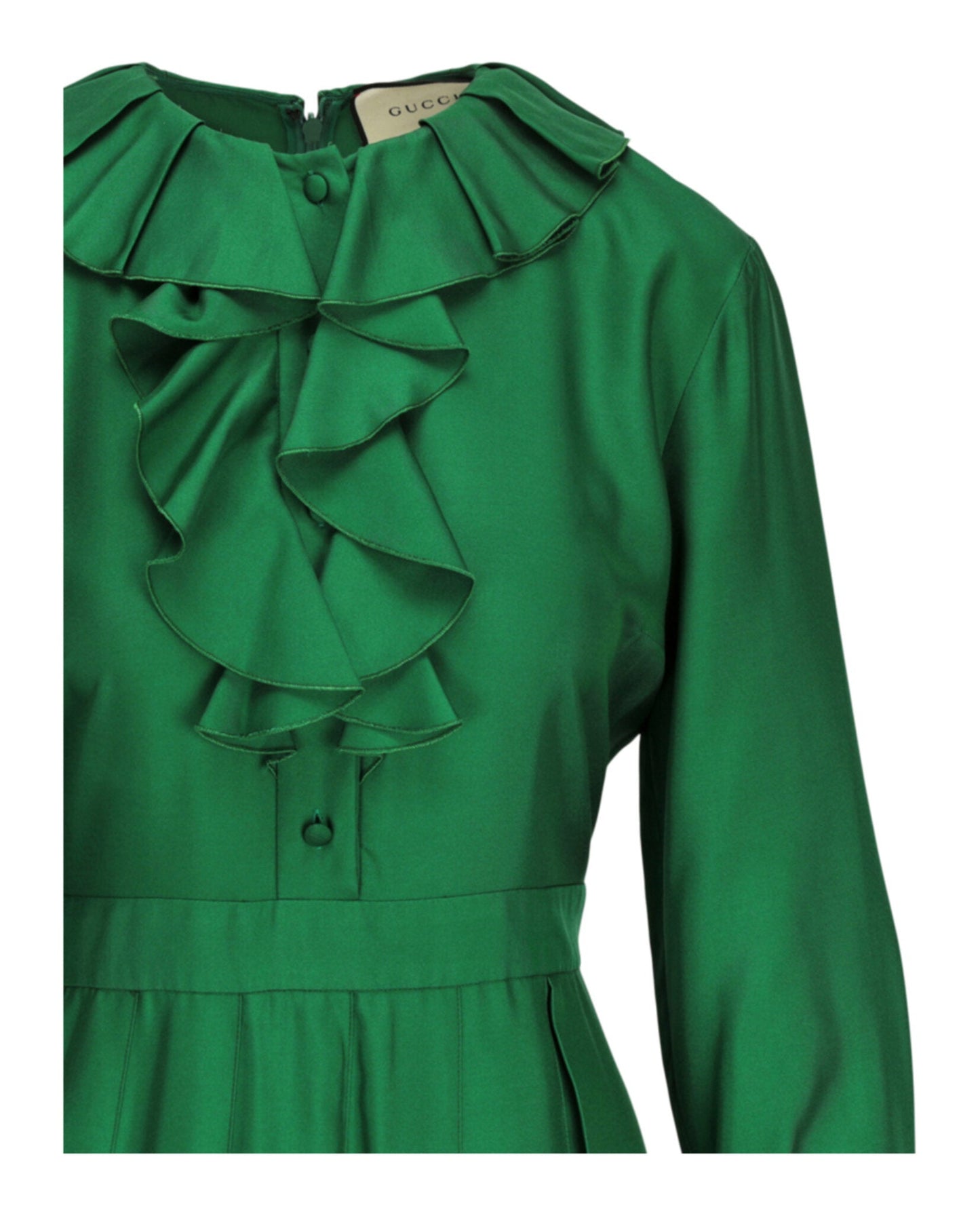 Gucci Womens Ruffled Silk Maxi Dress