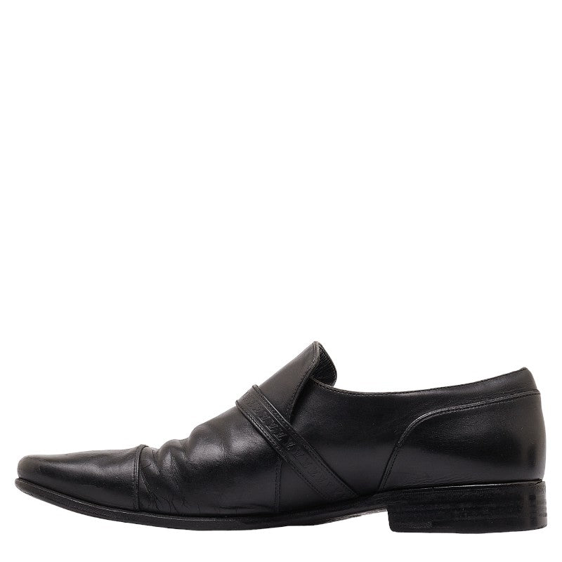 Louis Vuitton LV Logo Monkstrap Shoes Size 7 M Black Leather LOUIS VUITTON