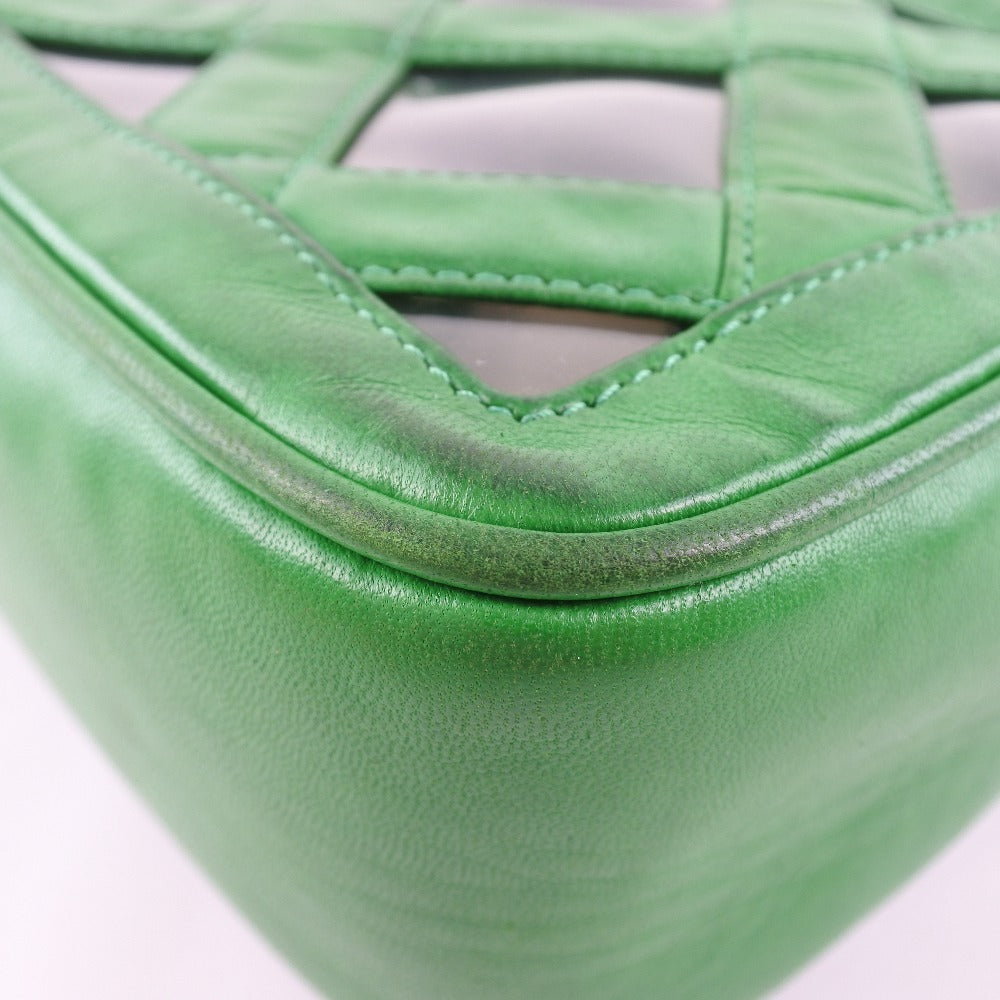 CHANEL Shoulder Bag lambskin Green fringe ChainShoulder Women