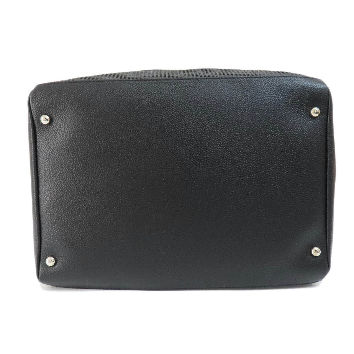 Chanel Coco Mark Silver Hardware Handbag Black Calf
