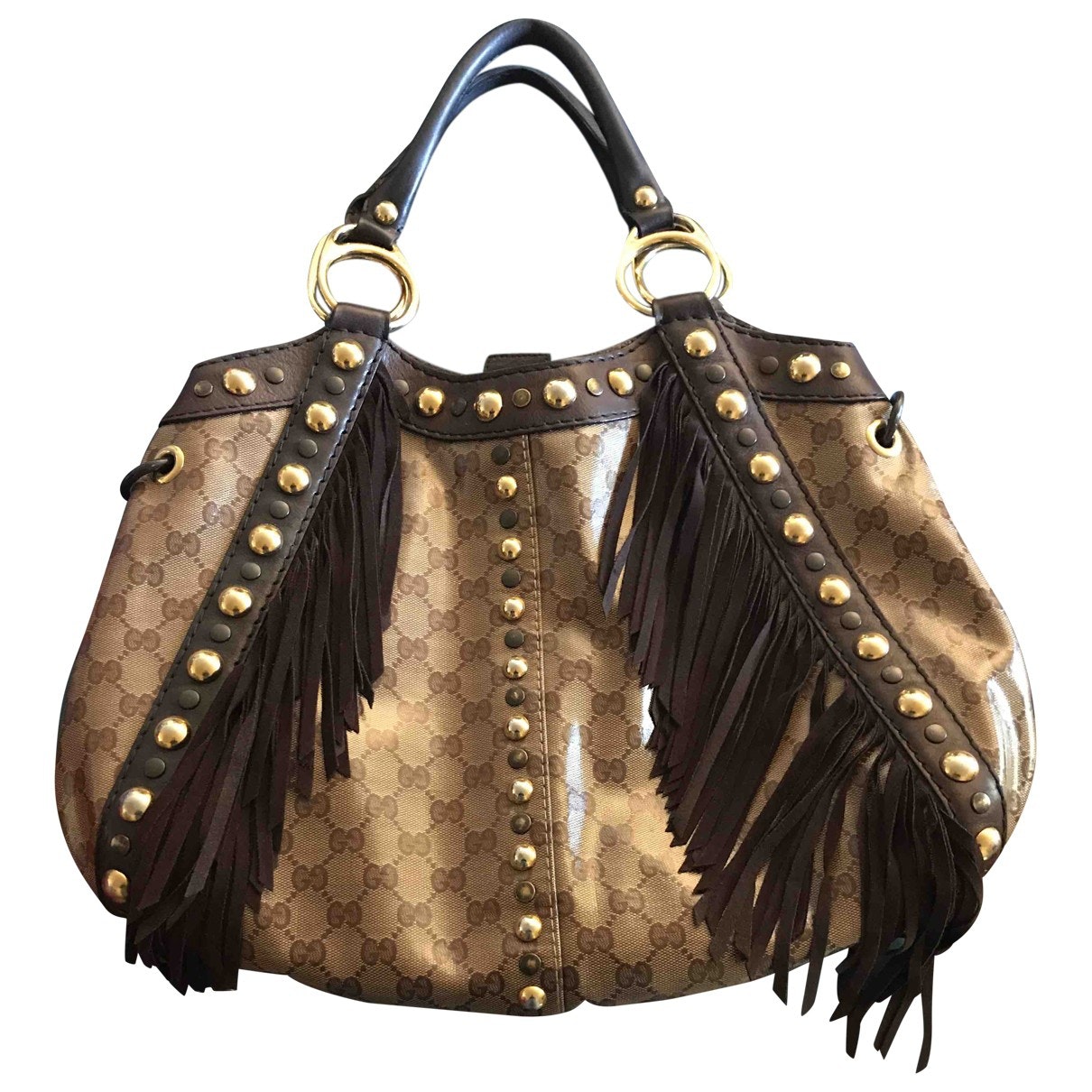Gucci brown cloth handbag