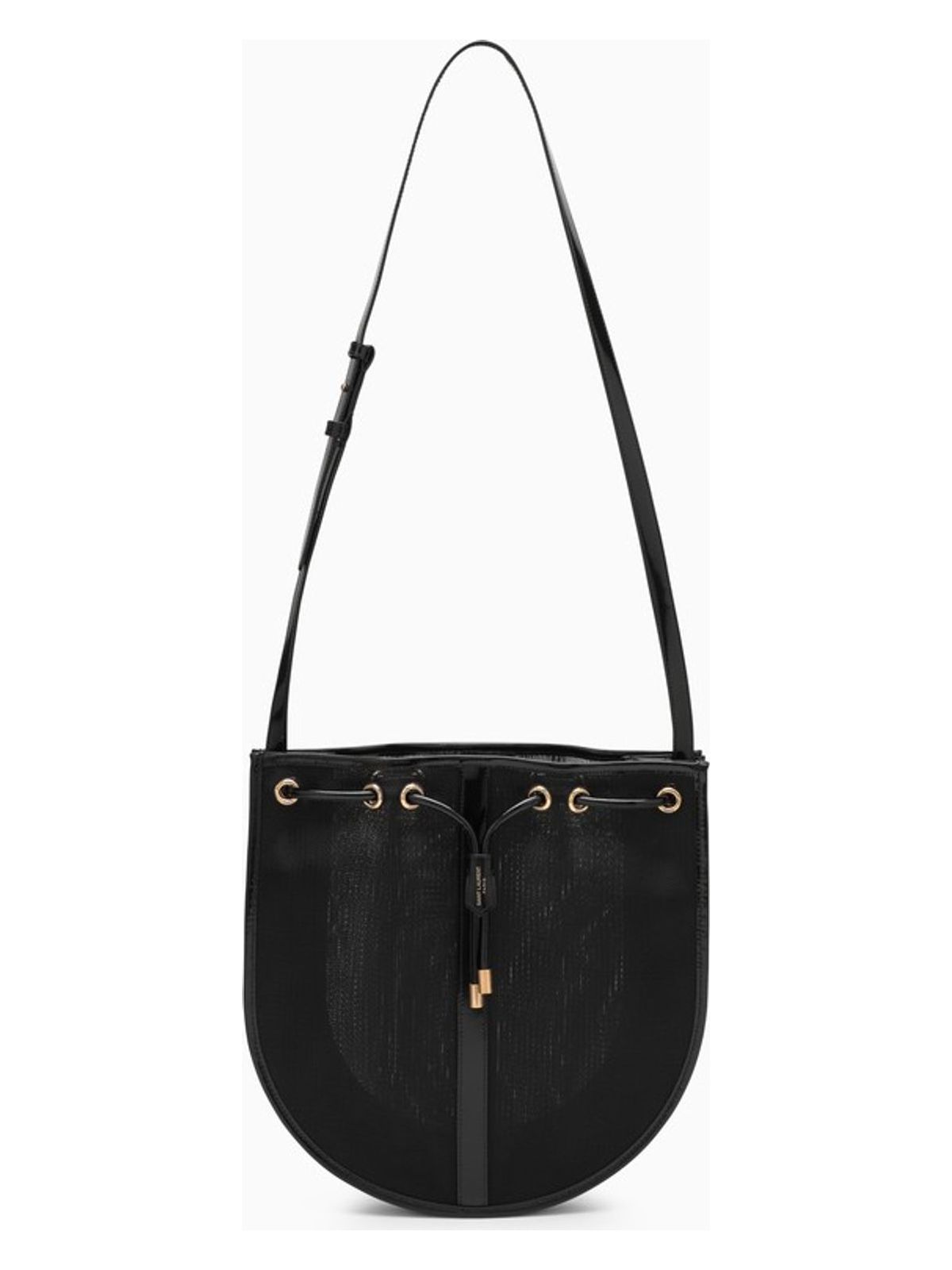 Luxury Saint Laurent Trending 2025 Women's Mesh Shoulder Bag in Black | 742073FAB28
