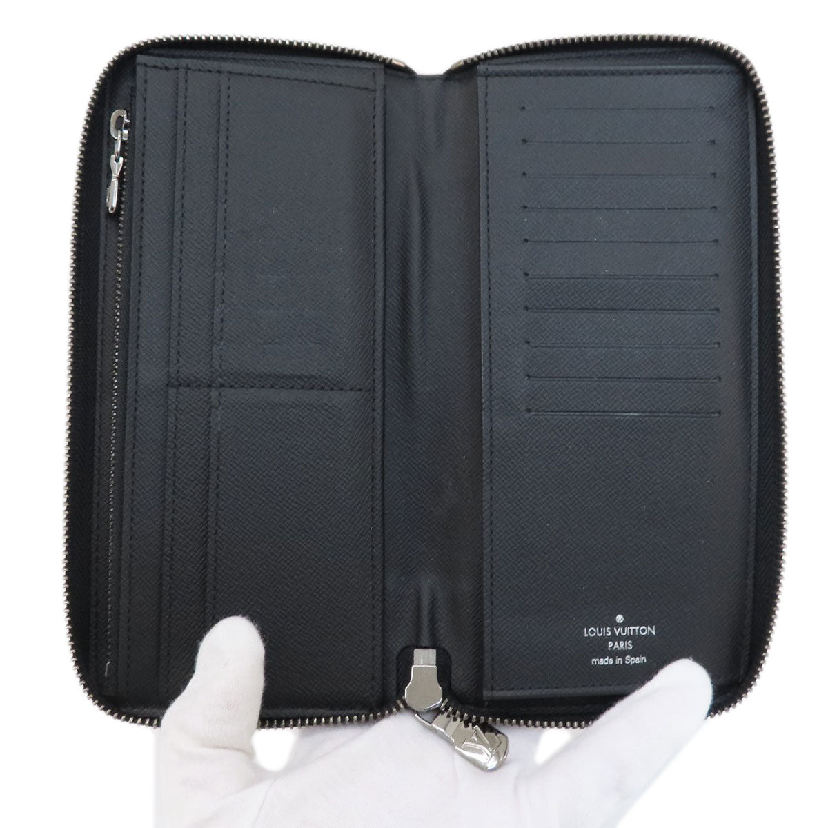 LOUIS VUITTON Long Wallet Purse M62295 Monogram Eclipse black Zippy wallet Vertical mens