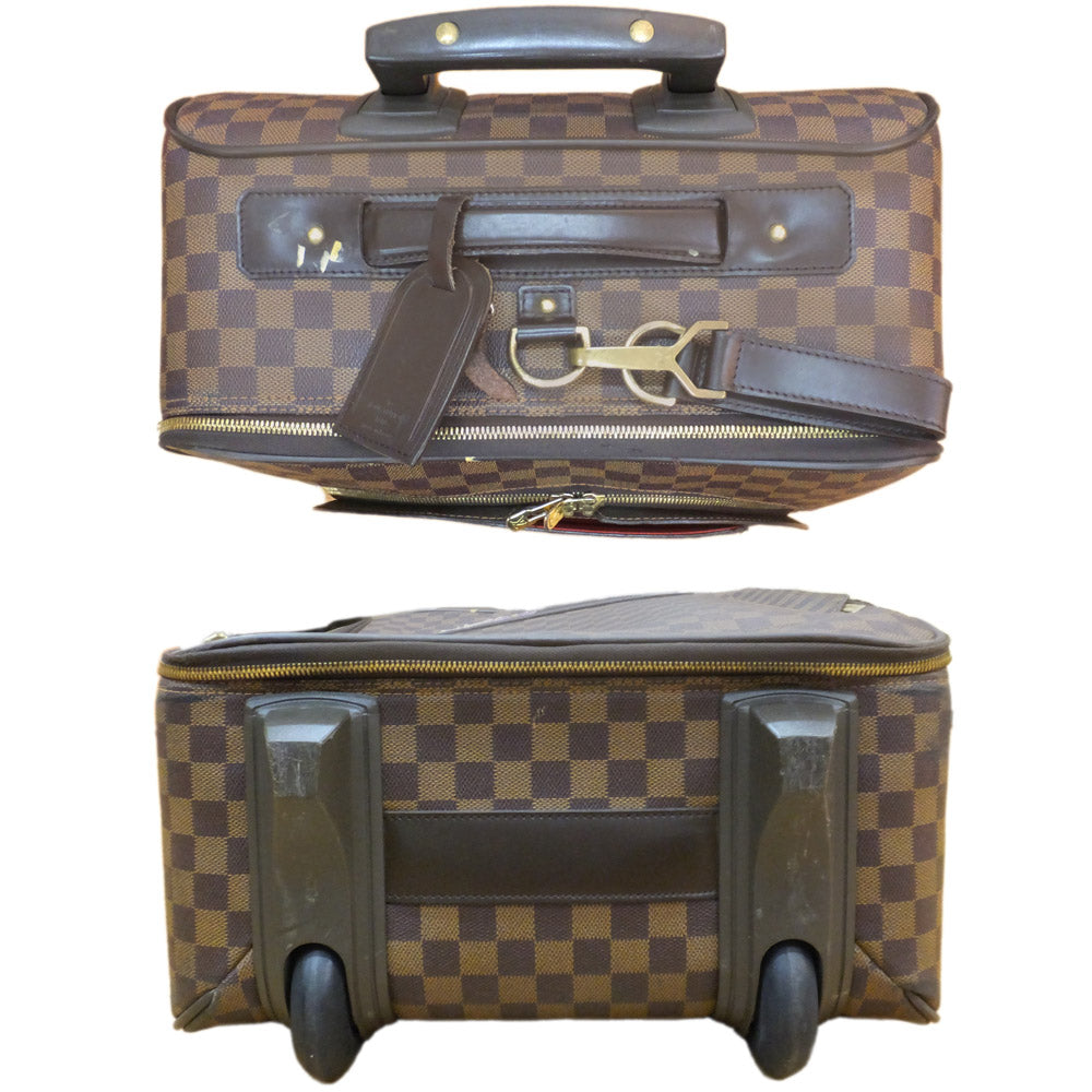 Louis Vuitton 55 Carry Case N23294 Travel Bag Damier Brown G Linen Leather suitcase