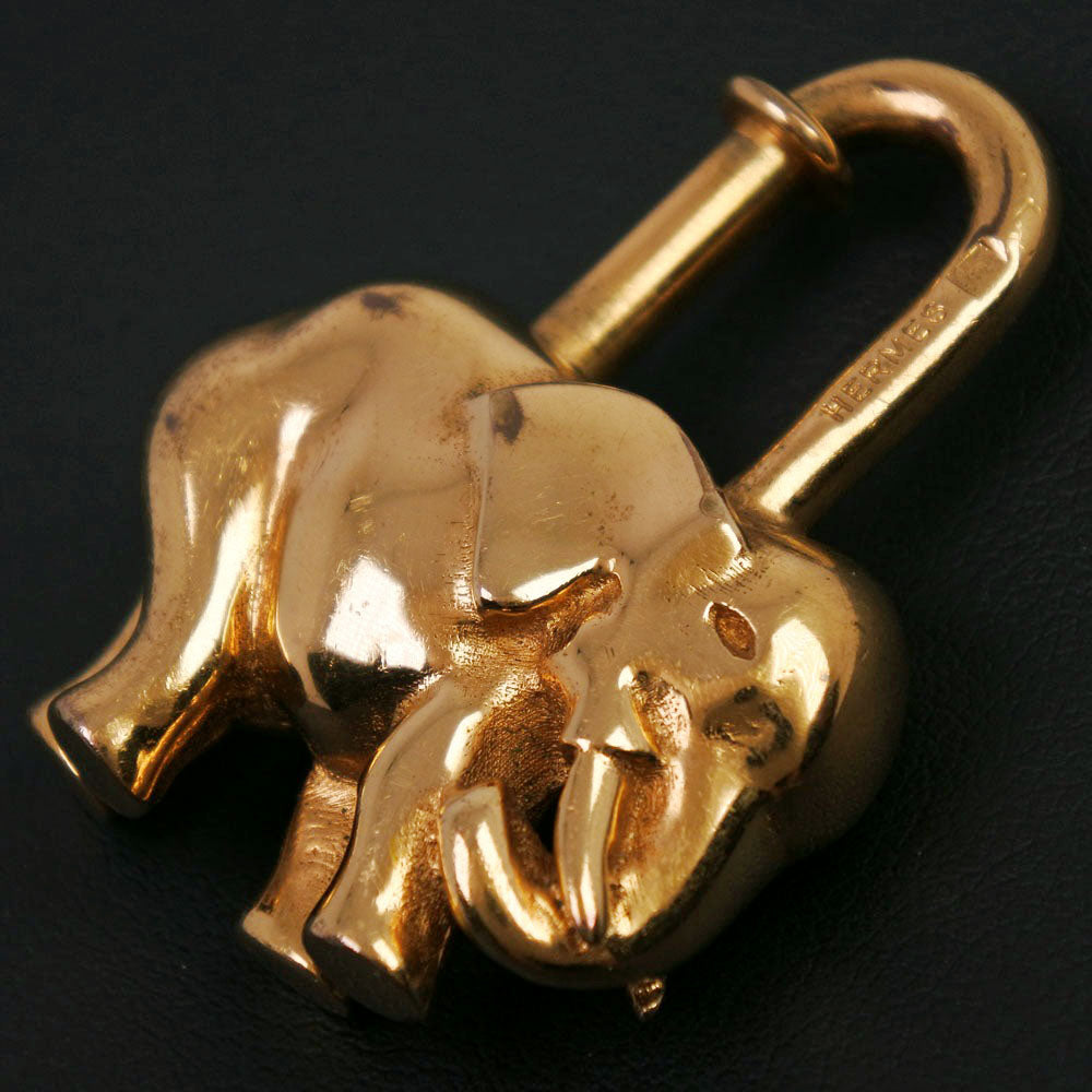 HERMES charm Plated Gold gold Animal motif