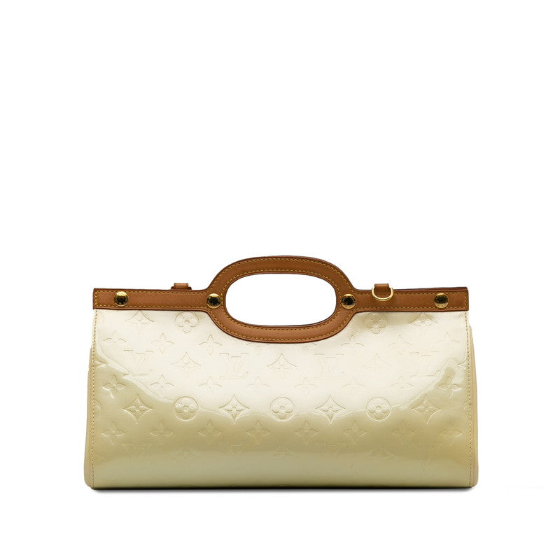 Louis Vuitton Monogram Verney Rocksbury Drive Handbag 2WAY M91374 Pearl White Patent Leather Lady Louis Vuitton