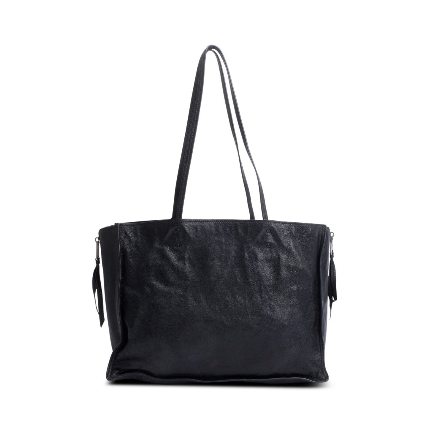 Prada Black Glace Calf Etiquette Tote Bag