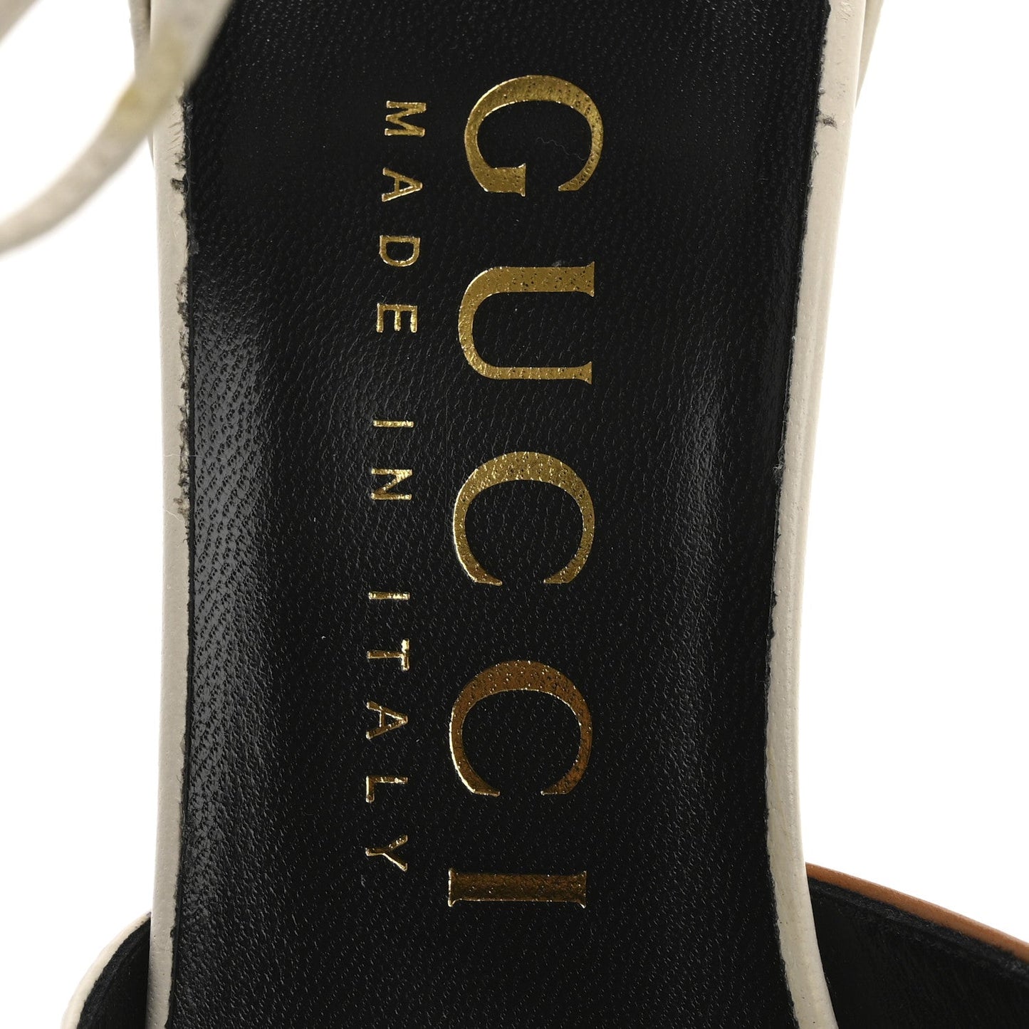 Gucci Soft Nappa Priscilla Ankle Cuff Pumps 37 Mystic White Harness Brown