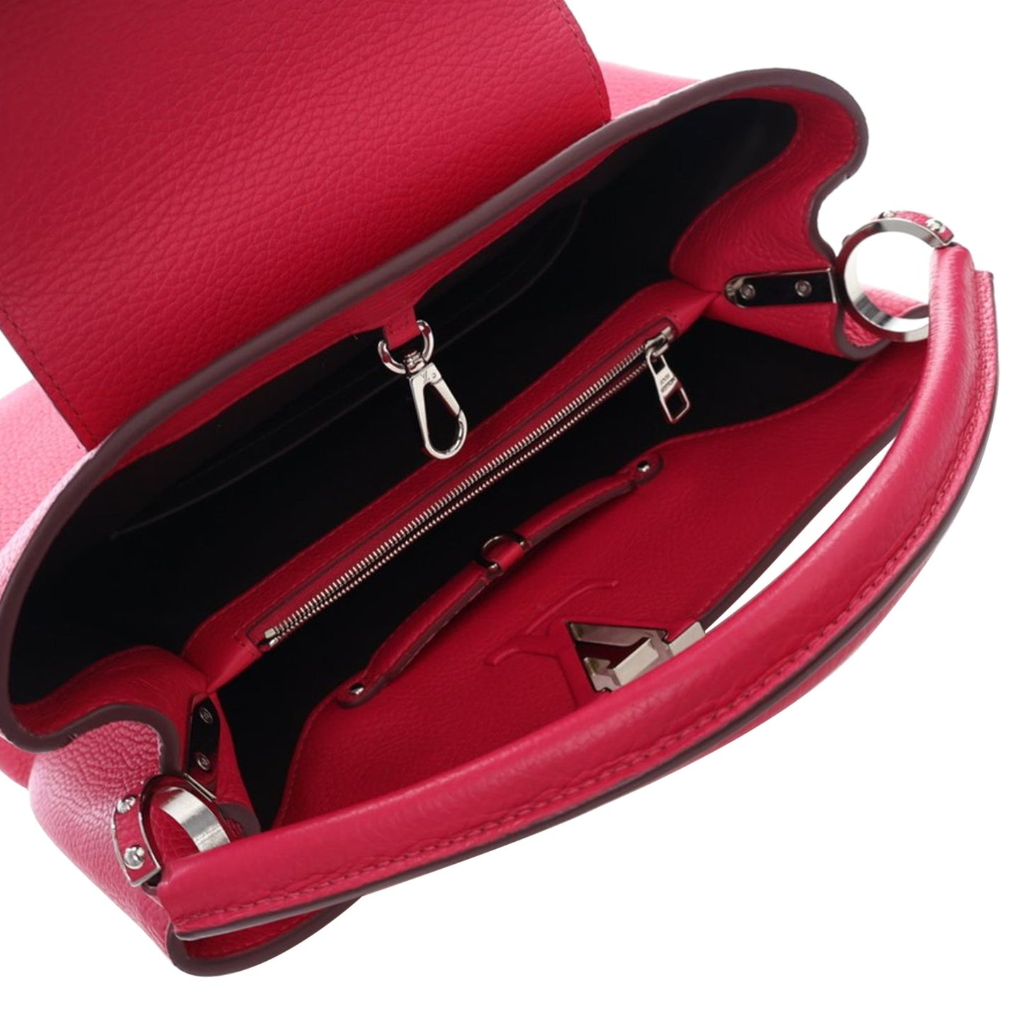Red Louis Vuitton Taurillon Capucines MM Satchel