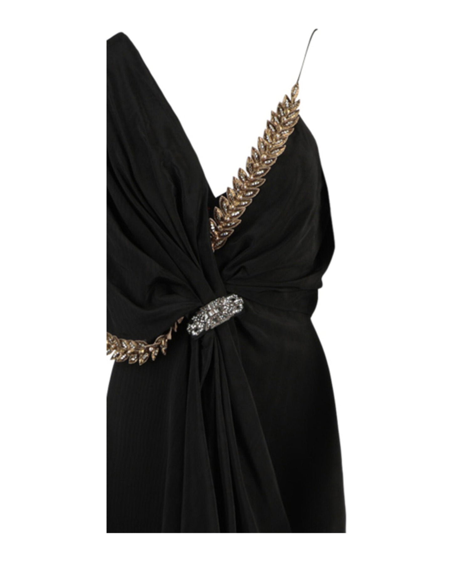 Gucci Womens Beaded Draped Midi Dress