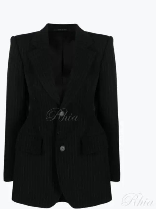 Luxury Balenciaga Trending 2026 Women's Hourglass Blazer Jacket Black