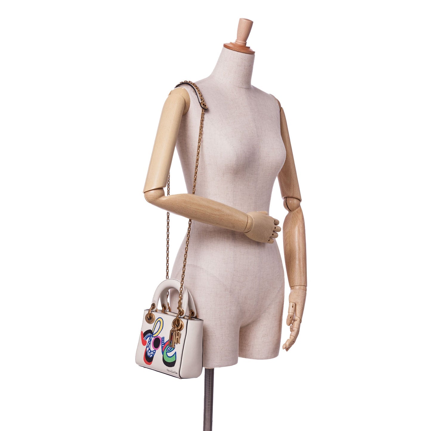 White Dior DiorAmour Niki De Saint Phalle Mini Calfskin Love Lady Dior Satchel