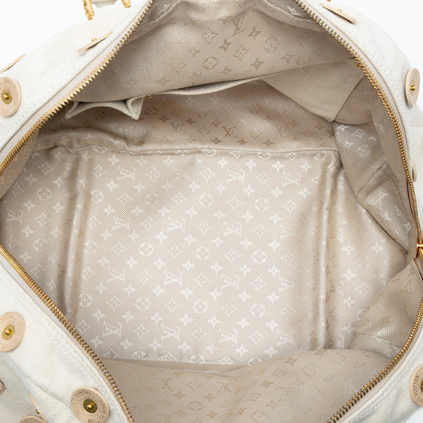 White Louis Vuitton Polka Dots Bowly Handbag