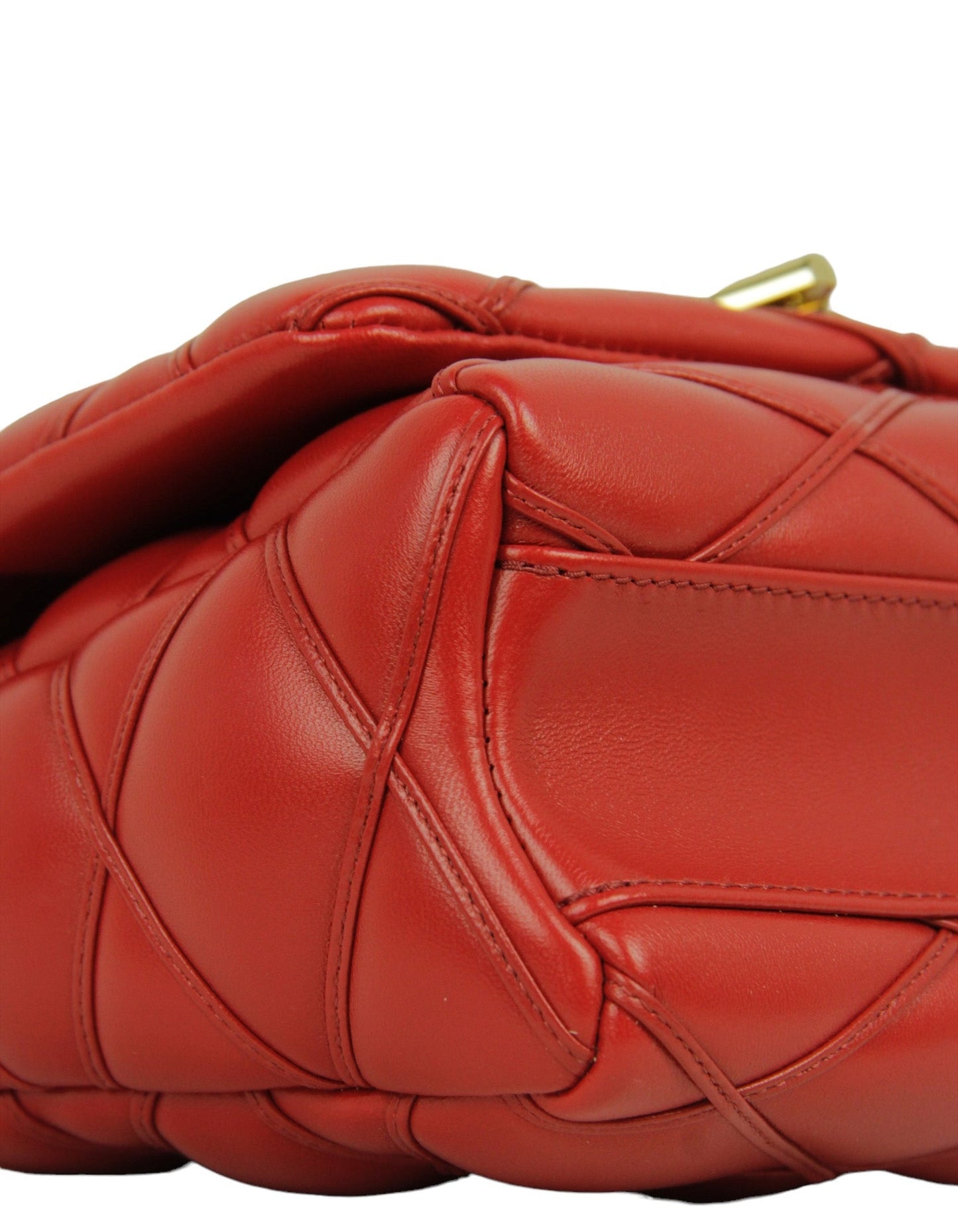 Louis Vuitton Red Lambskin Malletage Top Handle GO-14 MM