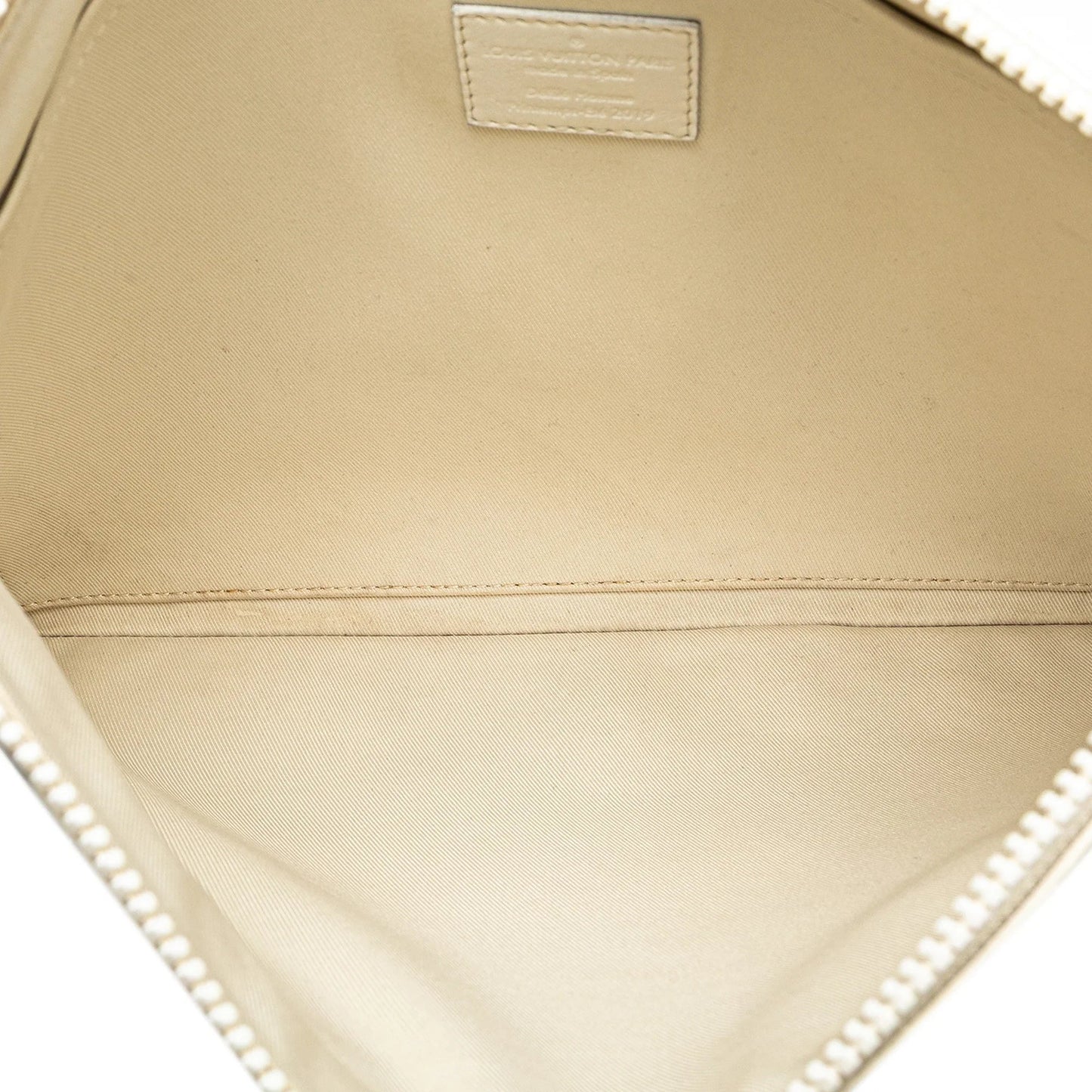 White Louis Vuitton Monogram Taurillon A4 Pouch Clutch Bag